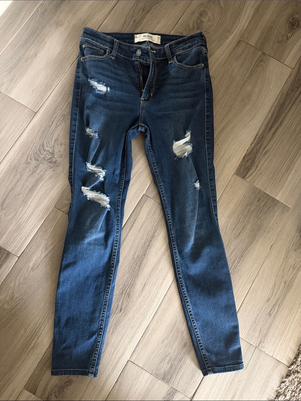 Hollister Dark Blue Distressed Skinny Jeans